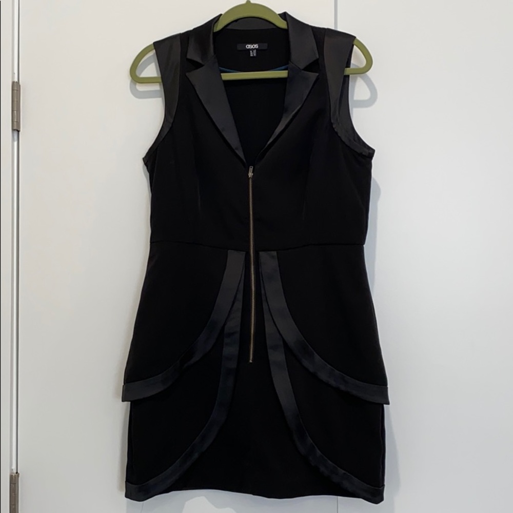 ASOS black mini tuxedo dress